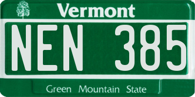 VT license plate NEN385