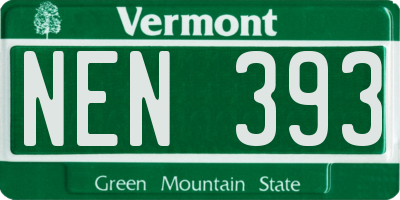 VT license plate NEN393