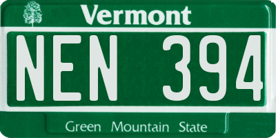 VT license plate NEN394