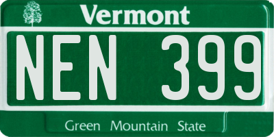 VT license plate NEN399