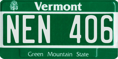 VT license plate NEN406