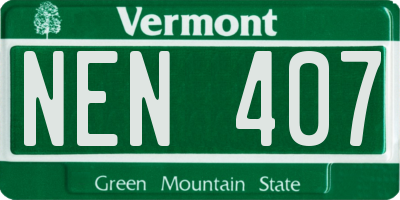 VT license plate NEN407