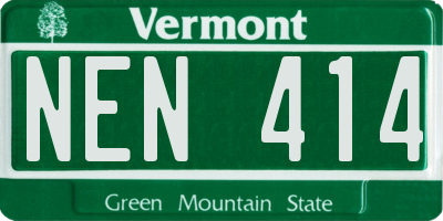 VT license plate NEN414