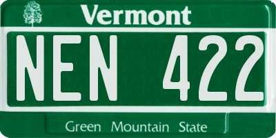 VT license plate NEN422