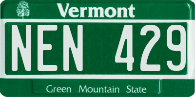 VT license plate NEN429