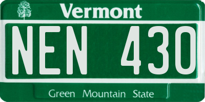 VT license plate NEN430