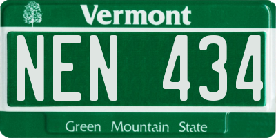 VT license plate NEN434