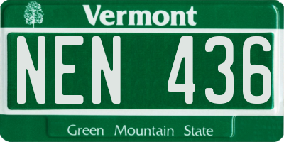 VT license plate NEN436