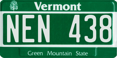 VT license plate NEN438