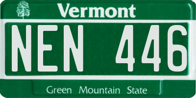 VT license plate NEN446