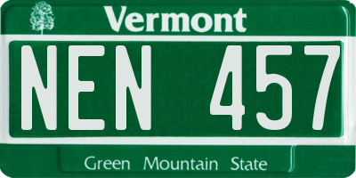 VT license plate NEN457