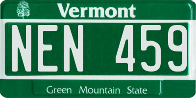 VT license plate NEN459