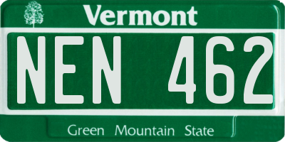VT license plate NEN462
