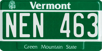 VT license plate NEN463