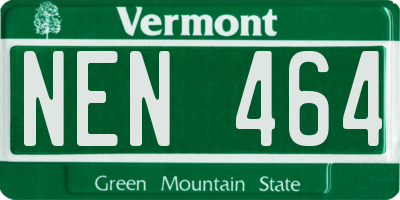 VT license plate NEN464