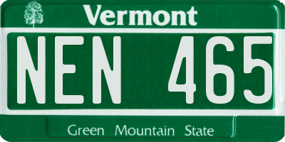 VT license plate NEN465