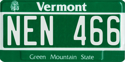 VT license plate NEN466
