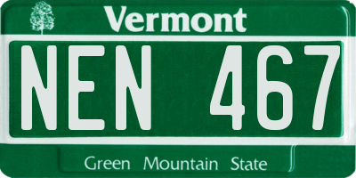 VT license plate NEN467