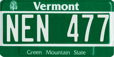 VT license plate NEN477