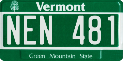 VT license plate NEN481