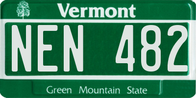 VT license plate NEN482