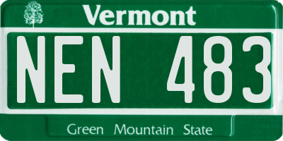VT license plate NEN483