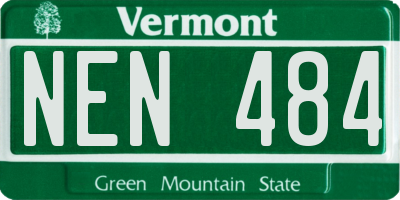 VT license plate NEN484