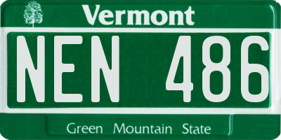 VT license plate NEN486