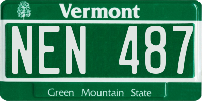 VT license plate NEN487