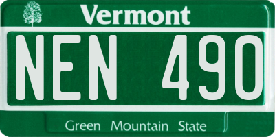 VT license plate NEN490