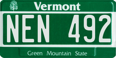 VT license plate NEN492