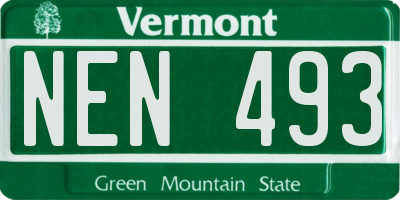VT license plate NEN493
