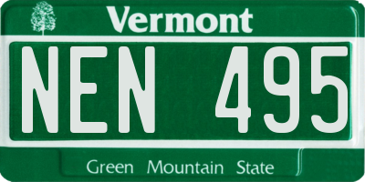 VT license plate NEN495