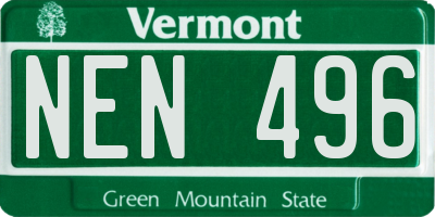 VT license plate NEN496