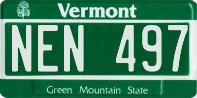 VT license plate NEN497