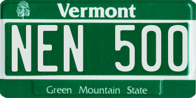 VT license plate NEN500