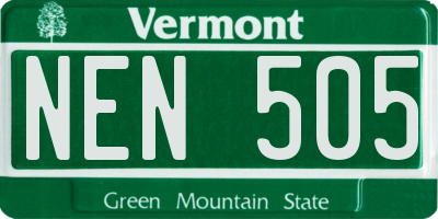 VT license plate NEN505