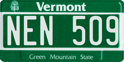 VT license plate NEN509