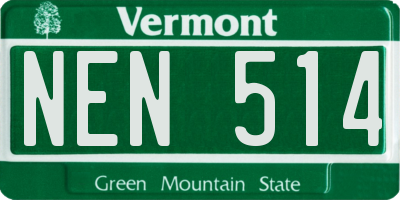 VT license plate NEN514