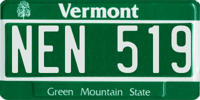 VT license plate NEN519