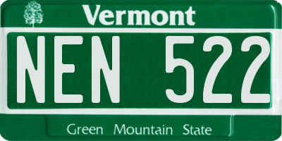 VT license plate NEN522