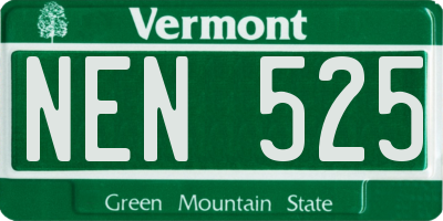 VT license plate NEN525