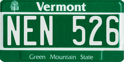 VT license plate NEN526