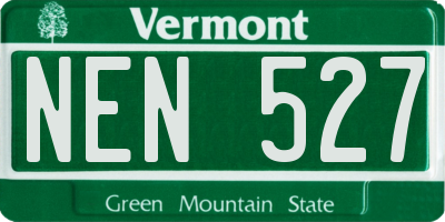 VT license plate NEN527