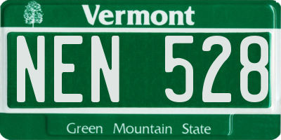 VT license plate NEN528