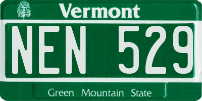 VT license plate NEN529