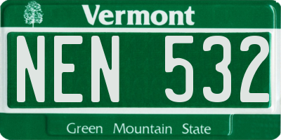 VT license plate NEN532