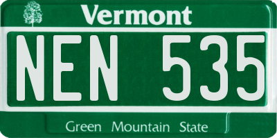 VT license plate NEN535