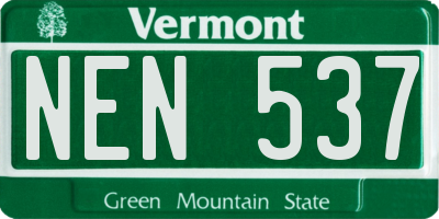 VT license plate NEN537