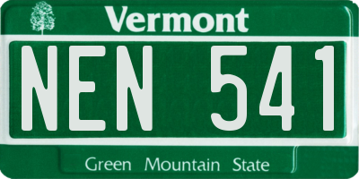 VT license plate NEN541